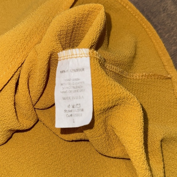 Red Lolly Women's Mustard Yellow Ruffle Sleeve Top - Picture 4 of 5